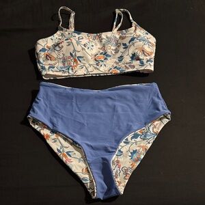 Floral Bikini Set with Reversible bottoms